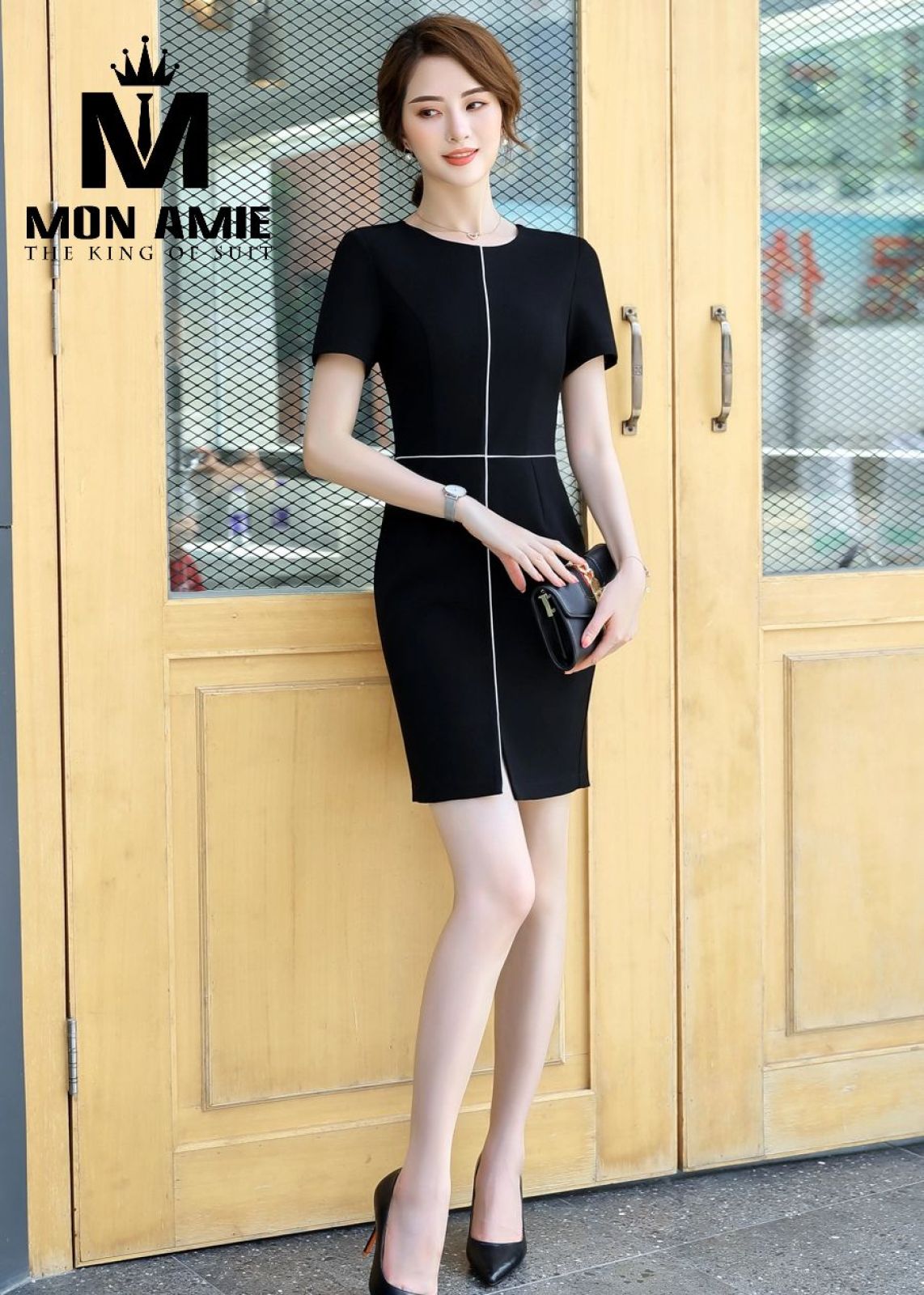 Basic Workwear Black Sheath Dress 